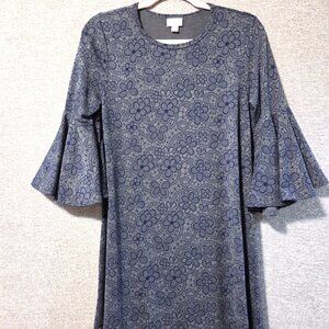 NWT LuLaRoe Maurine Dress Navy and Gray Size S